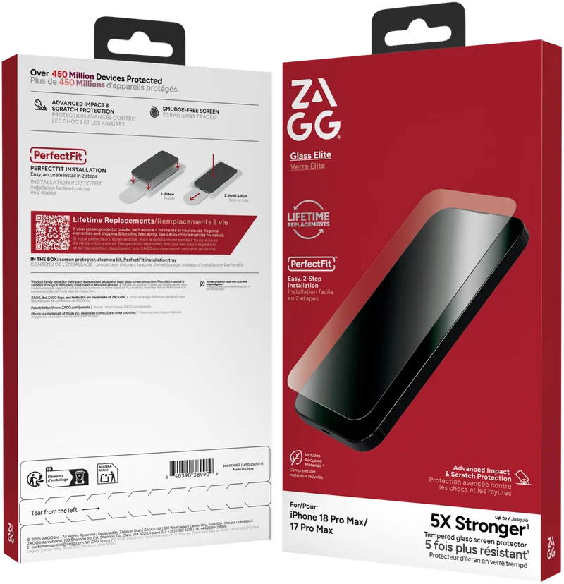 ZAGG Invisishield Glass Elite Screen Protector iPhone 18 Pro Max