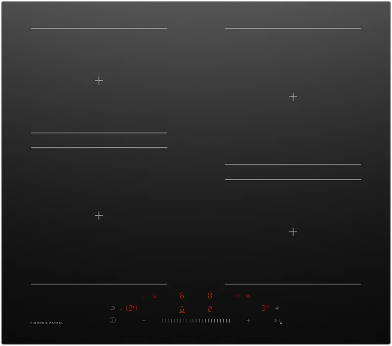 Fisher & Paykel Series 5 60cm 4 Zone Induction Cooktop, Smart Zone, Low Current, Black Glass