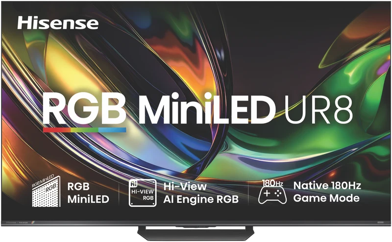Hisense 85" UR8SAU 4K RGB MiniLED 180Hz Smart AI TV 2026