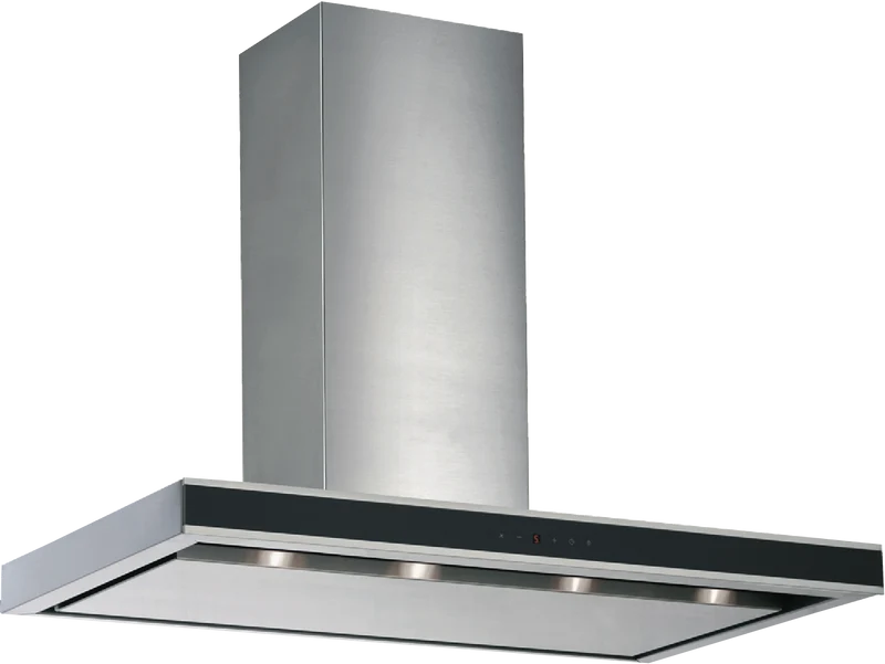 Schweigen 90cm Silent Canopy Rangehood, Stainless Steel and Black Glass (2 BOXES)