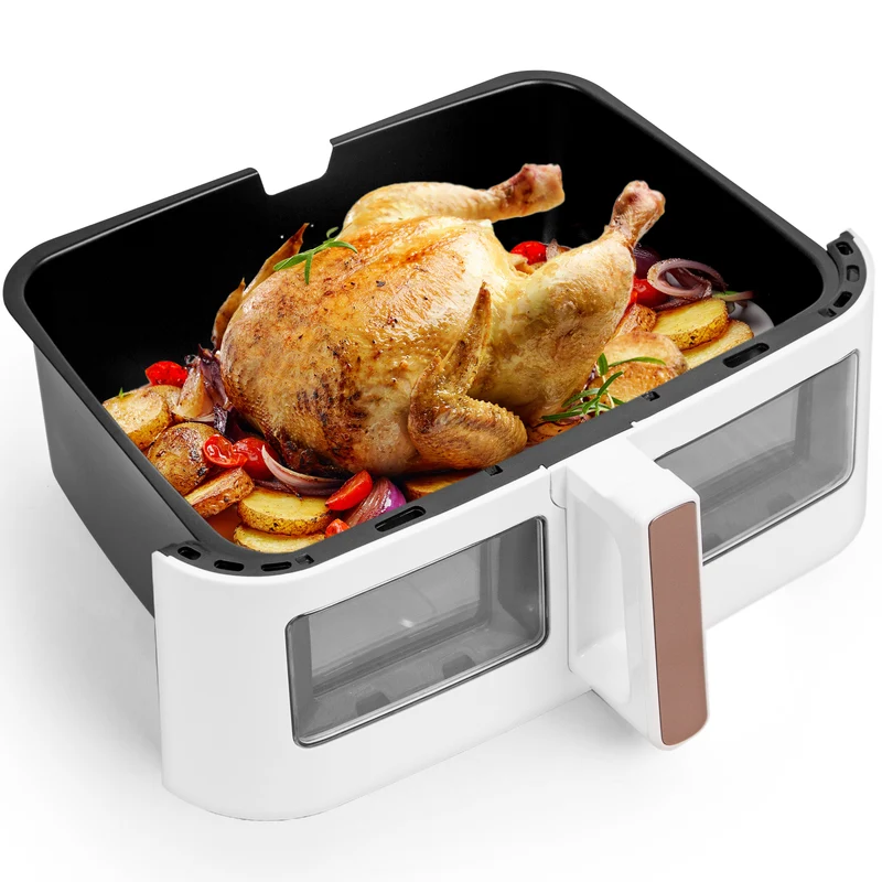 Duronic AFD1 WE Heißluftfritteuse Ersatzkorb, 10 Liter Volumen, Großer Frittierkorb für Duronic AF24 Fritteuse, Portion für die ganze Familie, Frittieren ohne Öl, Zubehör für Air Fryer