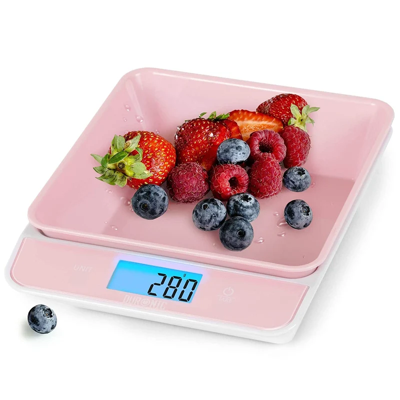 Duronic KS100 PK Digital Kitchen Scale | 5kg | 1.2L Bowl | Pink | Meal Prep