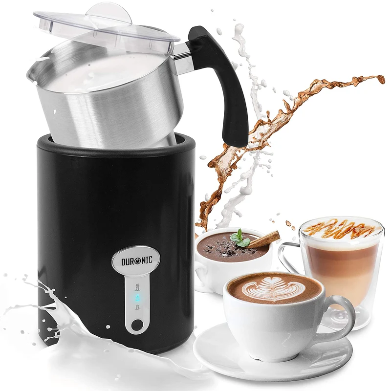 Duronic MF500 BK Electric Milk Frother | 500ml | Induction | Hot & Cold Froth | Black