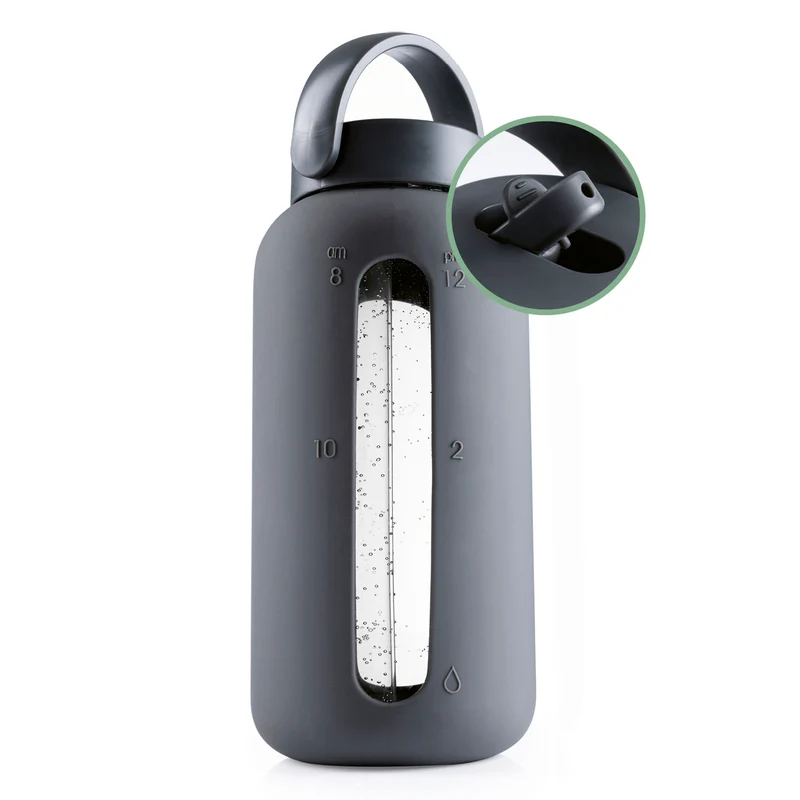 Glas-Trinkflasche – Anthrazit