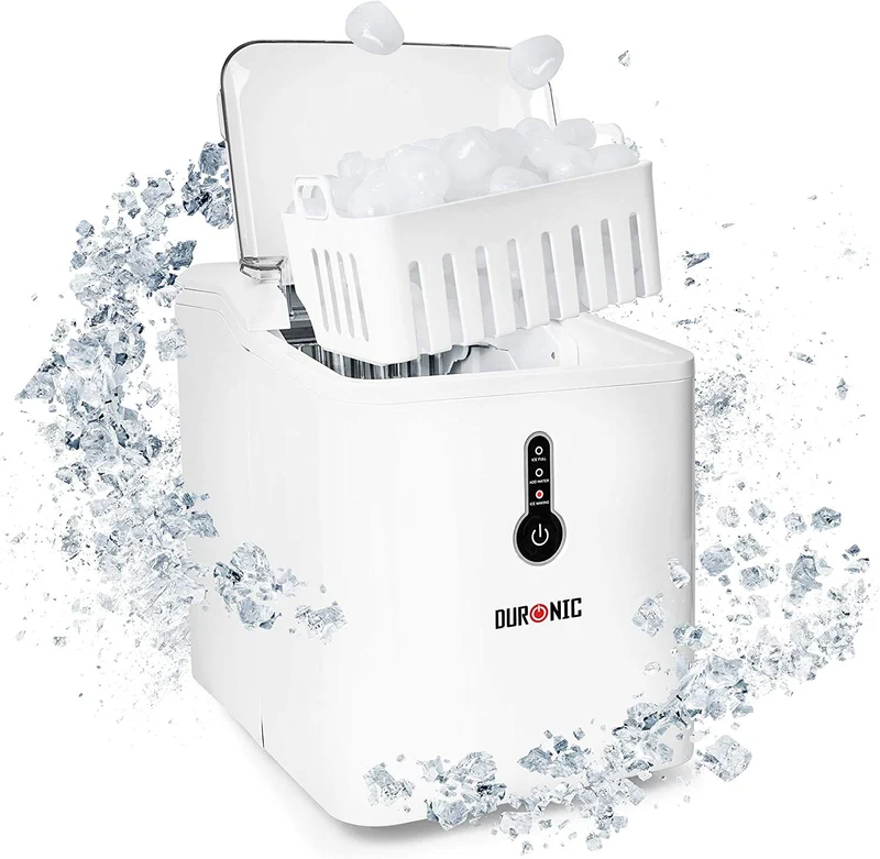 Duronic ICM120 Automatic Ice Maker | 9 Ice Cubes in 7-9min | 1.5L Tank | 12kg/24h