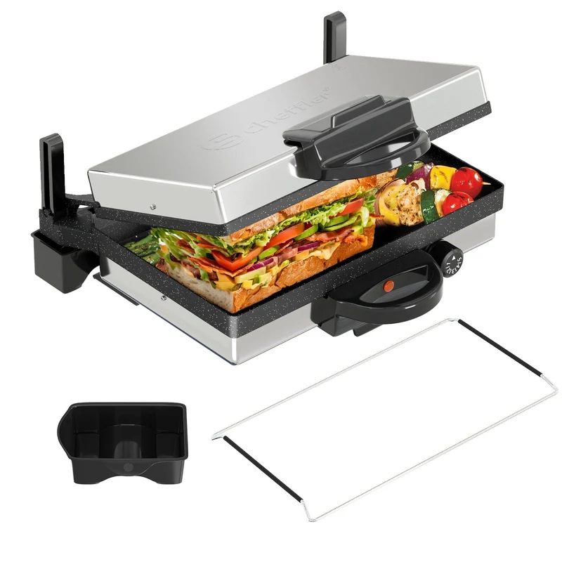 2000W Elektrogrill Kontaktgrill 3 in 1 Multigrill, 2000 Watt Elektrischer Optigrill