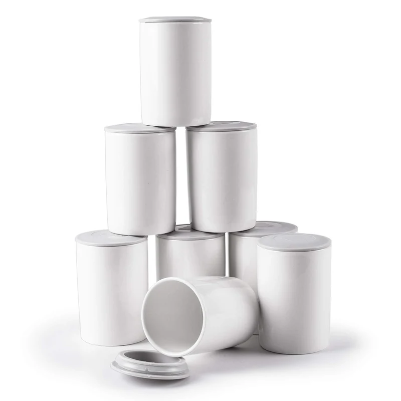 Duronic P8YM2 Yogurt Cups | 8x 125ml Ceramic Cups with Lids | For YM1 & YM2 Machines