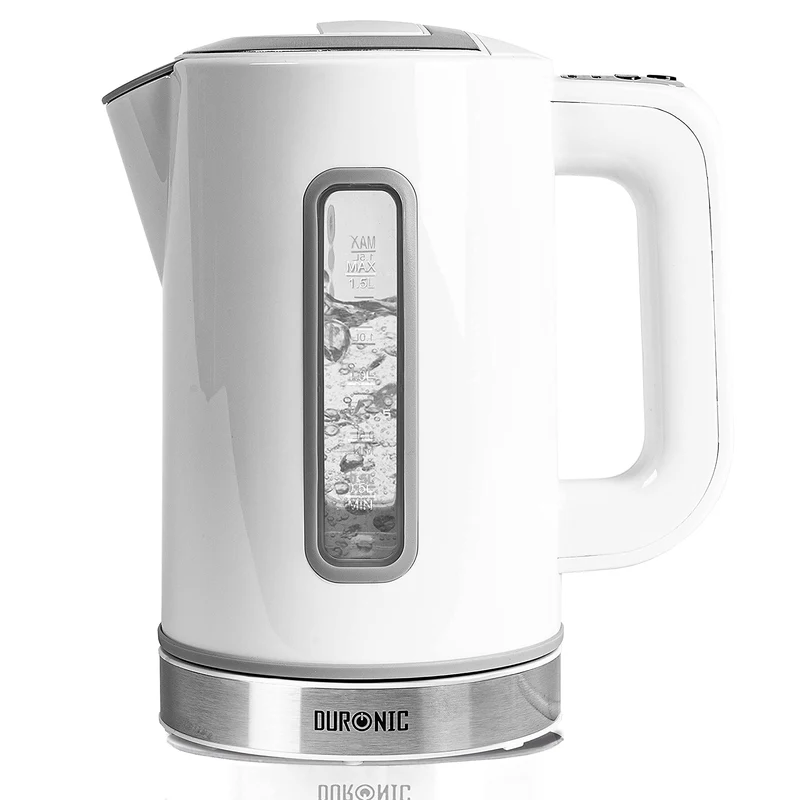 Duronic EK30 WE Wasserkocher | 3000 Watt | 1,5 L | mit einstellbarer Temperatur (40-100°C) | Warmhaltefunktion | Doppelwandig | Anti-Kalkfilter