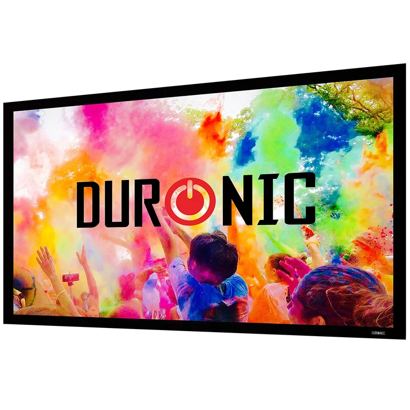 Duronic FFPS150 Leinwand | 16:9 Beamer Screen | 150 Zoll | 332 x 186 cm | Projektorleinwand für Wandmontage | Heimkino mit 4K Full HD 3D
