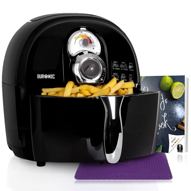 Duronic AF1 BK Heißluftfritteuse | 4,5 L Fassungsvermögen | Mini Backofen zum Dünsten, Backen und Frittieren ohne Öl | 1500 W