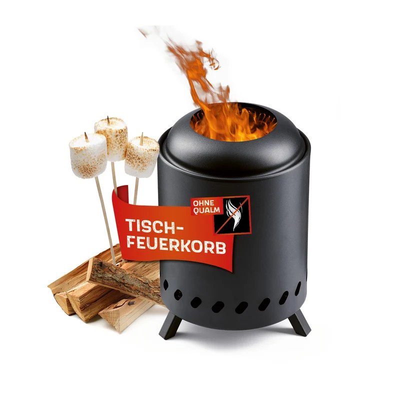 Feuerkorb raucharm - Ø 18 cm - Schwarz