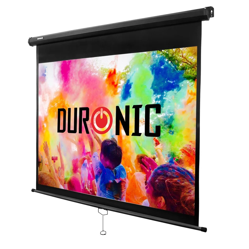Duronic MPS60 Leinwand, 4:3 Rolloleinwand 60" Zoll 122 x 91 cm, Heimkino mit 4K Full HD 3D, Gain 1.0, Projektionsleinwand für Decken und Wandmontage, Beamerleinwand für Büro und Präsentationen