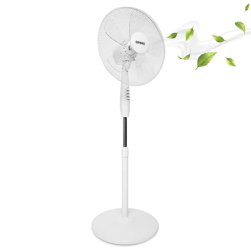 Duronic FN30 Standventilator | Höhenverstellbar bis 128cm | 43 cm Durchmesser | 3 Geschwindigkeitsstufen | Oszillierend | 60W