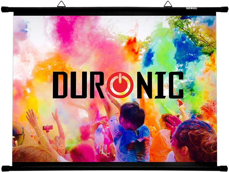 Duronic BPS80 4:3 Projektor-Leinwand | 80 Zoll | 4K Full HD 3D | 1.0 Gain | Für Wandmontage