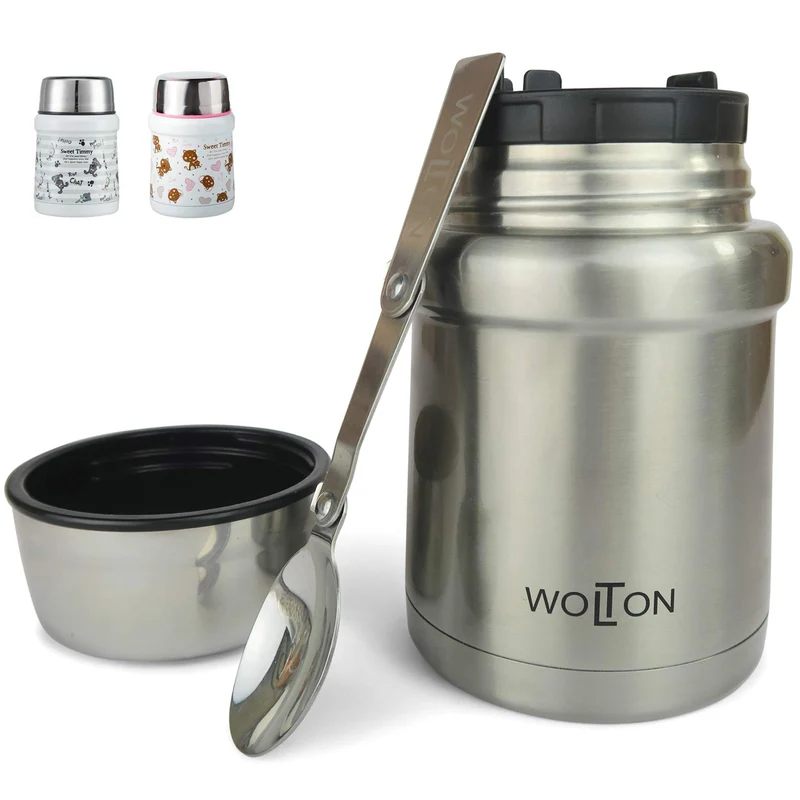 Thermobehälter - 450 ml - Edelstahl - Grau