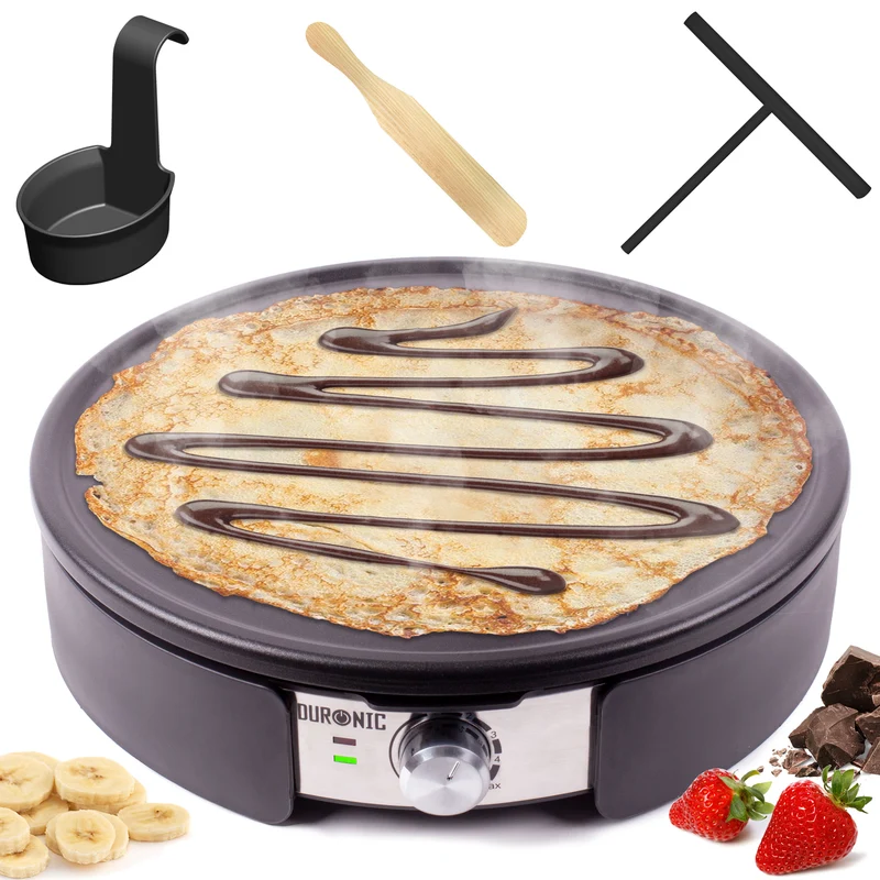 Duronic PM152 Crepesmaker | 37 cm XXL Crêpes-Eisen, Tortillas Galettes Burritos Tacos Maker, 1500W