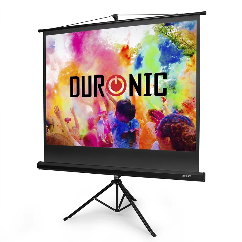 Duronic TPS50 Leinwand | 50" Stativleinwand, 102 x 76 cm, 4:3 Format, 4K Full HD 3D, Projektorleinwand