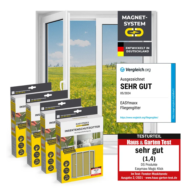 Insektenschutzgitter Magnetbefestigung - 4er-Set