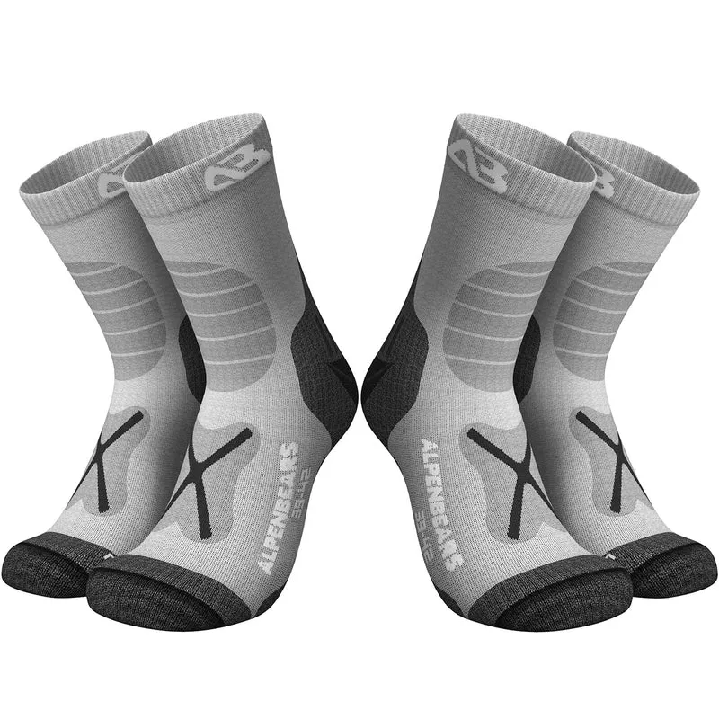 Wandersocken Merinowolle - 2er-Set - Grau - Größe 35-38
